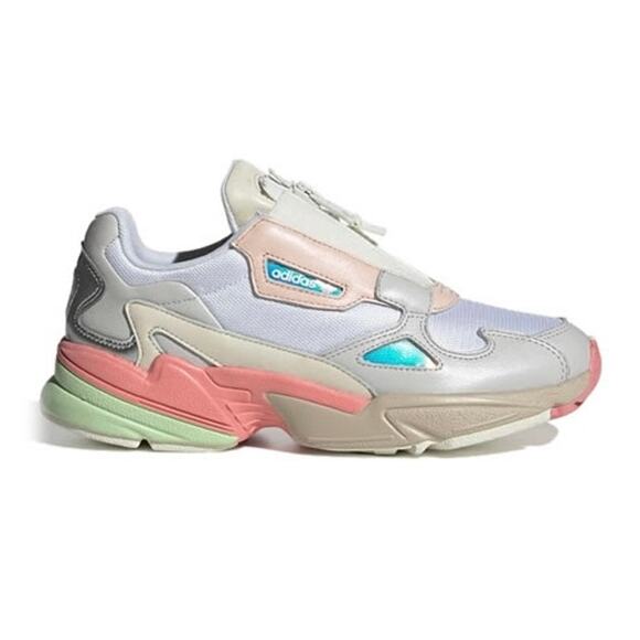 ADIDAS Falcon Zip Sneakers Chunky Low Top Retro EG6740 Tactile Rose/ White - Picture 1 of 10